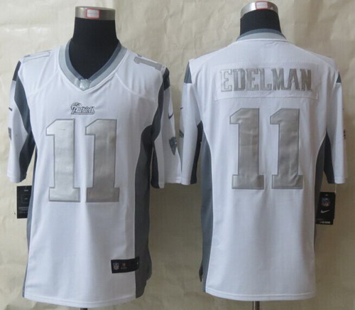 Nike New England Patriots #11 Julian Edelman Platinum White Limited Jersey Nike New England Patriots #11 Julian Edelman Platinum White Limited Jersey