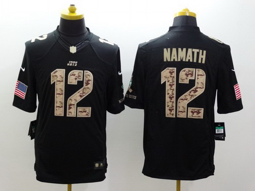 Nike New York Jets #12 Joe Namath Salute to Service Black Limited Jersey Nike New York Jets #12 Joe Namath Salute to Service Black Limited Jersey