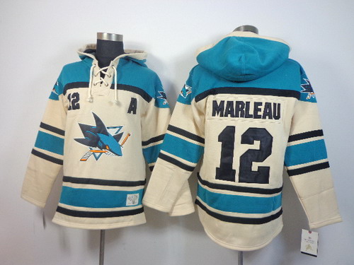 Old Time Hockey San Jose Sharks #12 Patrick Marleau Cream Hoodie Old Time Hockey San Jose Sharks #12 Patrick Marleau Cream Hoodie