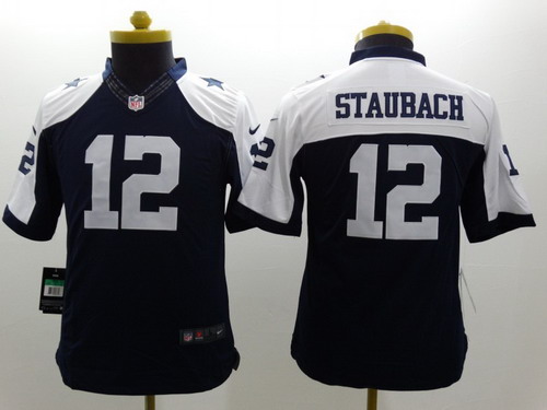 Nike Dallas Cowboys #12 Roger Staubach Blue Thanksgiving Limited Kids Jersey Nike Dallas Cowboys #12 Roger Staubach Blue Thanksgiving Limited Kids Jersey