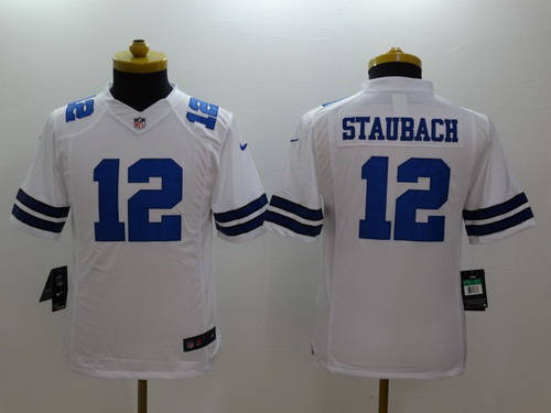 Nike Dallas Cowboys #12 Roger Staubach White Limited Kids Jersey Nike Dallas Cowboys #12 Roger Staubach White Limited Kids Jersey