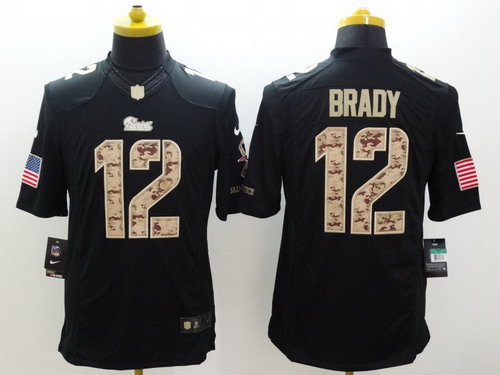 Nike New England Patriots #12 Tom Brady Salute to Service Black Limited Jersey Nike New England Patriots #12 Tom Brady Salute to Service Black Limited Jersey