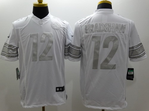 Nike Pittsburgh Steelers #12 Terry Bradshaw Platinum White Limited Jersey Nike Pittsburgh Steelers #12 Terry Bradshaw Platinum White Limited Jersey