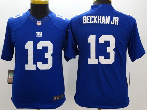 Nike New York Giants #13 Odell Beckham Jr Blue Limited Kids Jersey Nike New York Giants #13 Odell Beckham Jr Blue Limited Kids Jersey