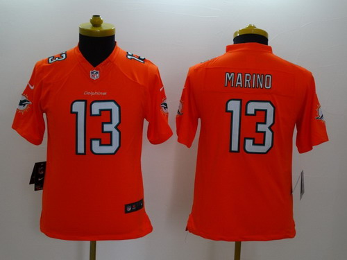 Nike Miami Dolphins #13 Dan Marino 2013 Orange Limited Kids Jersey Nike Miami Dolphins #13 Dan Marino 2013 Orange Limited Kids Jersey
