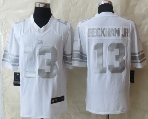 Nike New York Giants #13 Odell Beckham Jr Platinum White Limited Jersey Nike New York Giants #13 Odell Beckham Jr Platinum White Limited Jersey
