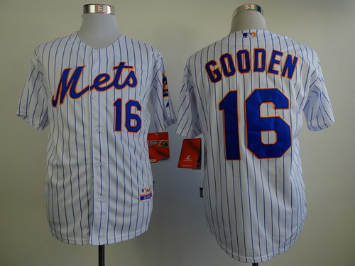 New York Mets #16 Dwight Gooden White Pinstripe Cool Base Jersey New York Mets #16 Dwight Gooden White Pinstripe Cool Base Jersey