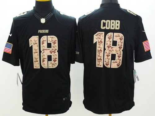 Nike Green Bay Packers #18 Randall Cobb Salute to Service Black Limited Jersey Nike Green Bay Packers #18 Randall Cobb Salute to Service Black Limited Jersey