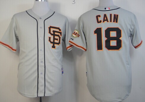 San Francisco Giants #18 Matt Cain Gray SF Edition Jersey San Francisco Giants #18 Matt Cain Gray SF Edition Jersey