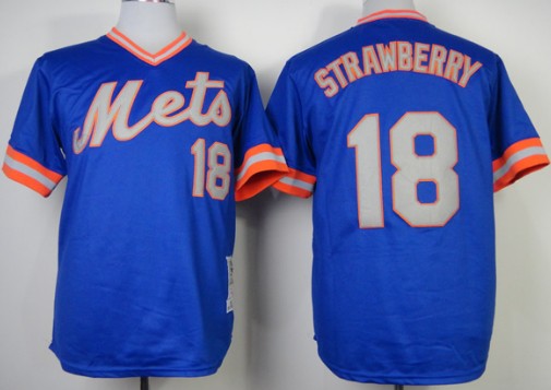 New York Mets #18 Darryl Strawberry 1983 Blue Throwback Jersey New York Mets #18 Darryl Strawberry 1983 Blue Throwback Jersey