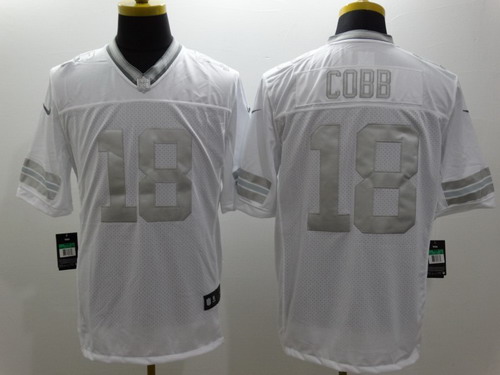 Nike Green Bay Packers #18 Randall Cobb Platinum White Limited Jersey Nike Green Bay Packers #18 Randall Cobb Platinum White Limited Jersey