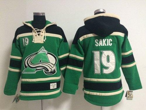 Old Time Hockey Colorado Avalanche #19 Joe Sakic Green Hoodie Old Time Hockey Colorado Avalanche #19 Joe Sakic Green Hoodie