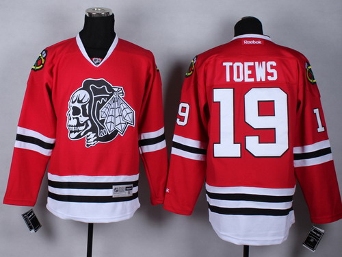 Chicago Blackhawks #19 Jonathan Toews Red With Black Skulls Jersey Chicago Blackhawks #19 Jonathan Toews Red With Black Skulls Jersey