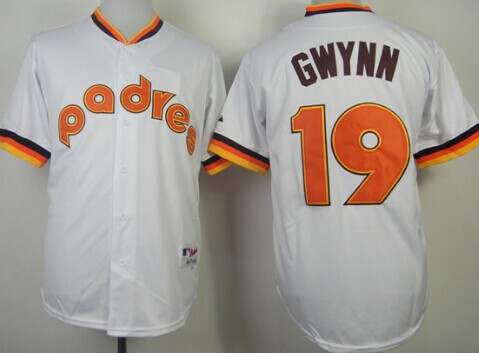 San Diego Padres #19 Tony Gwynn 1984 White Jersey San Diego Padres #19 Tony Gwynn 1984 White Jersey