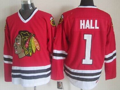 Chicago Blackhawks #1 Glenn Hall Red Throwback CCM Jersey Chicago Blackhawks #1 Glenn Hall Red Throwback CCM Jersey