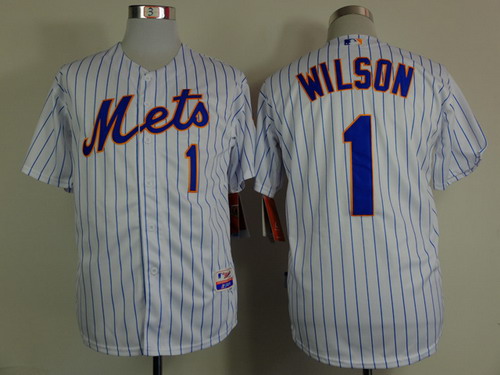New York Mets #1 Mookie Wilson White Pinstripe Cool Base Jersey New York Mets #1 Mookie Wilson White Pinstripe Cool Base Jersey