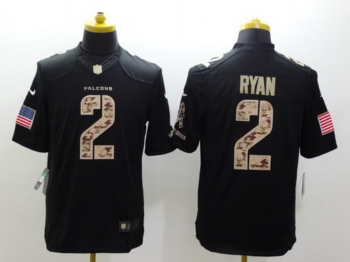 Nike Atlanta Falcons #2 Matt Ryan Salute to Service Black Limited Jersey Nike Atlanta Falcons #2 Matt Ryan Salute to Service Black Limited Jersey