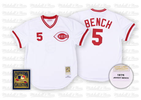 Cincinnati Reds #5 Johnny Bench white Throwback jersey Cincinnati Reds #5 Johnny Bench white Throwback jersey