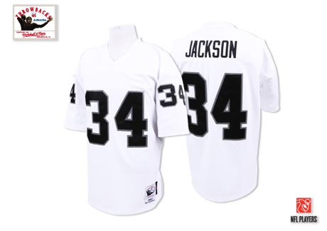 Oakland Raiders #34 Bo Jackson White Throwback Jersey Oakland Raiders #34 Bo Jackson White Throwback Jersey