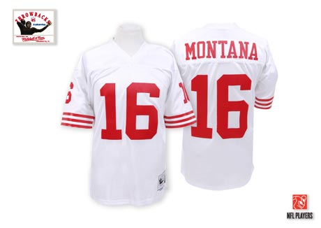 San Francisco 49ers #16 Joe Montana White Throwback Jersey San Francisco 49ers #16 Joe Montana White Throwback Jersey