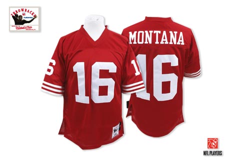 San Francisco 49ers #16 Joe Montana Red Throwback Jersey San Francisco 49ers #16 Joe Montana Red Throwback Jersey