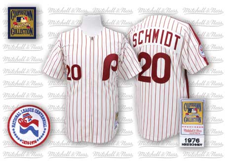 Philadelphia Phillies #20 Mike Schmidt 1976 White Pinsripe Throwback Jersey Philadelphia Phillies #20 Mike Schmidt 1976 White Pinsripe Throwback Jersey