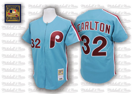 Philadelphia Phillies #32 Steve Carlton 1980 Blue Throwback Jersey Philadelphia Phillies #32 Steve Carlton 1980 Blue Throwback Jersey