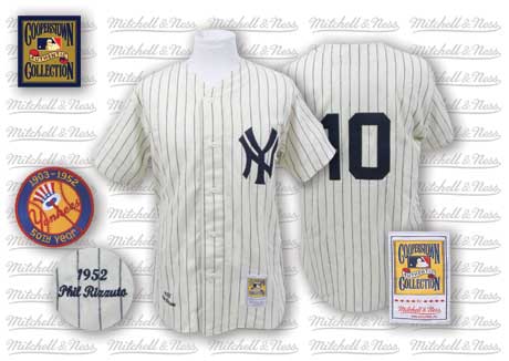 New York Yankees #10 Phil Rizzuto 1952 White Throwback Jersey New York Yankees #10 Phil Rizzuto 1952 White Throwback Jersey