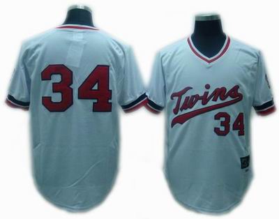 Minnesota Twins #34 PUCKETT Full White Throwback Jersey 