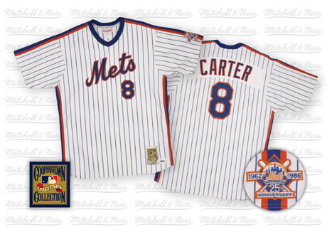 New York Mets #8 Gary Carter 1986 White Throwback Jersey New York Mets #8 Gary Carter 1986 White Throwback Jersey