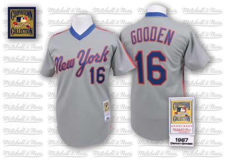 New York Mets #16 Dwight Gooden 1987 Gray Throwback Jersey New York Mets #16 Dwight Gooden 1987 Gray Throwback Jersey