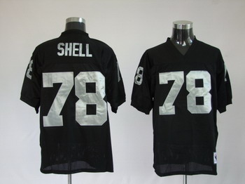 Oakland Raiders #78 Shell Black Throwback Jersey Oakland Raiders #78 Shell Black Throwback Jersey