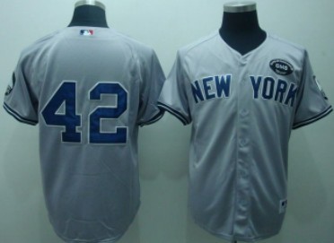 New York Yankees #42 Rivera Gray GMS The Boss Patch Jersey New York Yankees #42 Rivera Gray GMS The Boss Patch Jersey