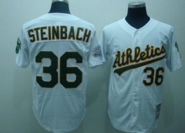 Oakland Athletics #36 Steinbach White Throwback Jersey Oakland Athletics #36 Steinbach White Throwback Jersey