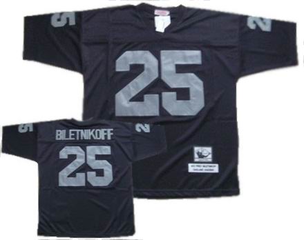Oakland Raiders #25 Biletnikoff Black Throwback Jersey Oakland Raiders #25 Biletnikoff Black Throwback Jersey