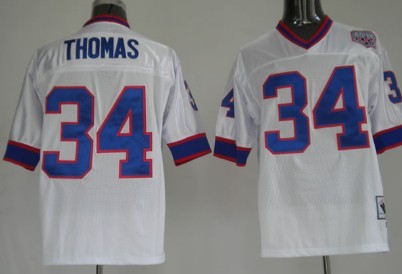 Buffalo Bills #34 Thurman Thomas White Throwback Jersey Buffalo Bills #34 Thurman Thomas White Throwback Jersey