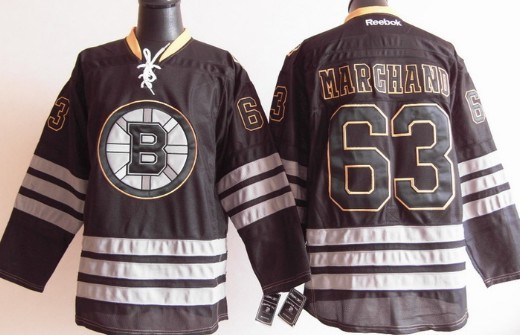 Boston Bruins #63 Brad Marchand Black Ice Jersey Boston Bruins #63 Brad Marchand Black Ice Jersey