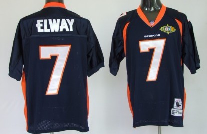 Denver Broncos #7 John Elway Blue Super Bowl Throwback Jersey 