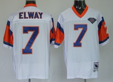 Denver Broncos #7 John Elway White 75TH Throwback Jersey Denver Broncos #7 John Elway White 75TH Throwback Jersey