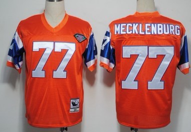 Denver Broncos #77 Karl Mecklenburg Orange 75TH Throwback Jersey Denver Broncos #77 Karl Mecklenburg Orange 75TH Throwback Jersey
