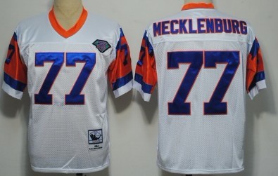 Denver Broncos #77 Karl Mecklenburg White 75TH Throwback Jersey Denver Broncos #77 Karl Mecklenburg White 75TH Throwback Jersey