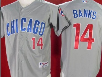 Chicago Cubs #14 Ernie Banks Gray Jersey Chicago Cubs #14 Ernie Banks Gray Jersey