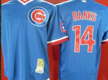 Chicago Cubs #14 Ernie Banks Blue Throwback Jersey Chicago Cubs #14 Ernie Banks Blue Throwback Jersey
