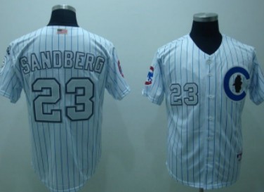 Chicago Cubs #23 Ryne Sandberg White With Three Patch Jersey Chicago Cubs #23 Ryne Sandberg White With Three Patch Jersey
