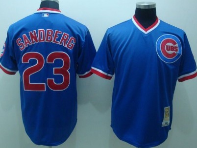 Chicago Cubs #23 Ryne Sandberg 1984 Blue Pullover Throwback Jersey Chicago Cubs #23 Ryne Sandberg 1984 Blue Pullover Throwback Jersey