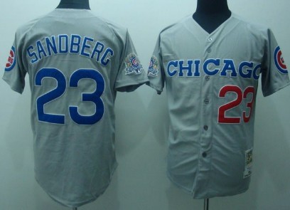 Chicago Cubs #23 Ryne Sandberg Grey Throwback Jersey Chicago Cubs #23 Ryne Sandberg Grey Throwback Jersey