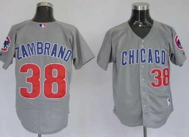 Chicago Cubs #38 Carlos Zambrano Grey Jersey Chicago Cubs #38 Carlos Zambrano Grey Jersey