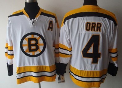 Boston Bruins #4 Bobby Orr White Throwback CCM Jersey Boston Bruins #4 Bobby Orr White Throwback CCM Jersey