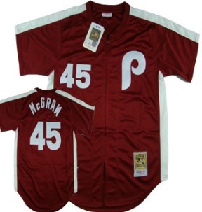 Philadelphia Phillies #45 McGram Red Throwback Jersey Philadelphia Phillies #45 McGram Red Throwback Jersey