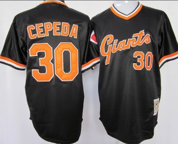 San Francisco Giants #30 Orlando Cepeda Black Throwback Jersey San Francisco Giants #30 Orlando Cepeda Black Throwback Jersey